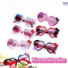 Kit 10 Óculos Coração cato Infantil Festa Aniversário Criança UV400 2025