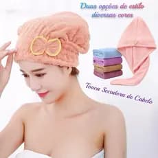 Touca de Banho Microfibra Super Absorvente Secagem Rápida para Cabelo Femi