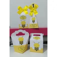 Kit Festa Lembrancinha Abelhinha personalizado caixinhas