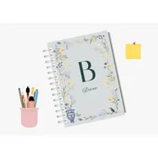Agenda personalizada com nome floral retrô