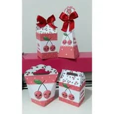 Kit festa lembrancinha Cerejinha cereja personalizada caixinhas