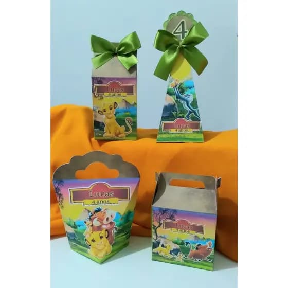 Kit Festa Lembrancinha Rei Leão personalizado caixinhas