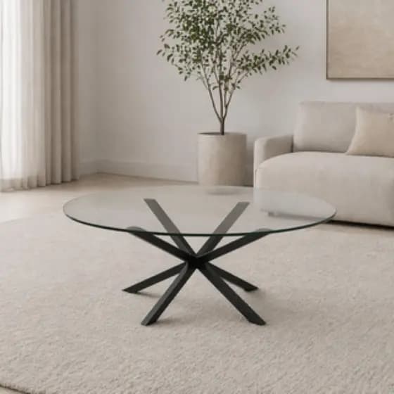 Tampo De Mesa De Centro Em Vidro Temperado Transparente 40cm Branco