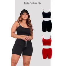 Kit 2 Conjuntos Fitness Short e Top De Alcinha