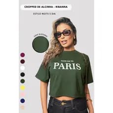 Cropped Estampado Paris Estilo Noite e Dia
