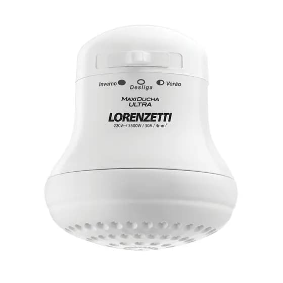 Chuveiro Max Ducha Ultra 5500w - Lorenzetti 220v Casa Acabamento Plastico Cor Branco