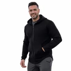 Moletom Masculino Jaqueta Casaco Blusa de Frio Fleece 270g Com Zíper Capuz Canguru Alongado Premium
