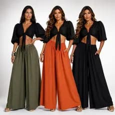 Calça Indiana Feminina Pantalona Pantacourt Calça Saia Indiano Viscose Modelagem Ampla e Confortável