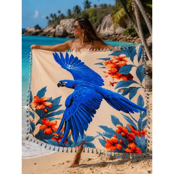Canga de praia, bandeira do Brasil, multiuso, saia, vestido, pareô, torcida, Copa, praia e piscina