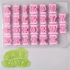Kit Marcador de Letras Pontilhadas Traçadas tipo Costura Pasta Americana Biscuit Artigo de Confeitaria