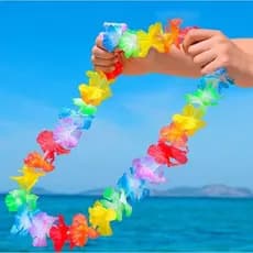 KIT Colar Havaiano Carnaval Colorido Vermelho Verão Praia Acessório de Moda Artigo de Festa