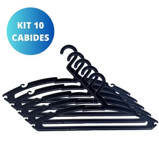 Kit 10 Cabides Adulto Reforçados Resistentes e Organizadores