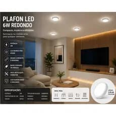 Painel LED Redondo Embutir 6W 3500K – Luz Confortável e Excelente Durabilidade