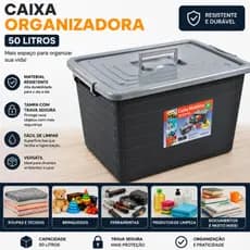 Caixa Organizadora 50 Litros Resistente com Tampa -Arqplast