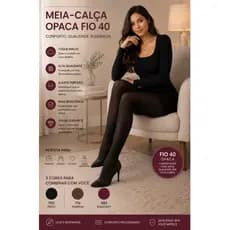 Meia Calça Opaca Fio 40 Confortável E Alta Qualidade -Selene Original