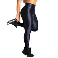 Calça Legging Poliamida, Ótimo Para Academia/ Cintura Alta - Tecido Brilhoso 3D