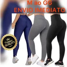 Kit 2 Calças legging Leg Feminina Cintura Alta Suplex Academia Fitness M ao GG.