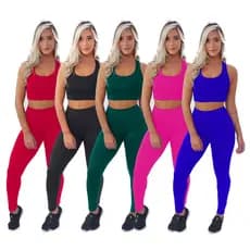 1 Conjunto Fitness Calça Legging E Top Roupas Femininas Para Academia Ginástica A01