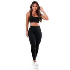 1 Conjunto Calça Legging E Top Fitness Roupas Femininas Para Academia Suplex A03