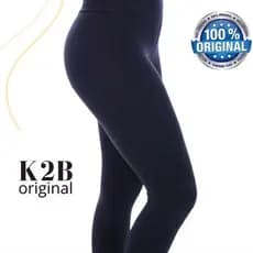 Calça Legging k2b original cós alto preta feminina tecido grosso cós largo