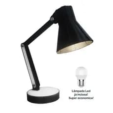 Luminária Moderna Articulada Mesa Abajur Quarto Escritório