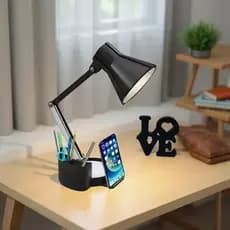 Luminária Articulada Porta Lápis Suporte Celular + Love 3d
