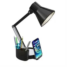 Luminária Articulavel Porta Lápis, Caneta E Suporte Celular