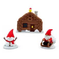 Kit Decoração de Natal Completo – Casa Divertida, Papai Noel e Boneco de Neve | Enfeites Natalinos