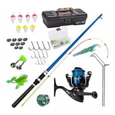 Kit Pesca Vara 1,50m + Molinete C/ Linha + Caixa Com Itens