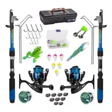 Kit Barato Completo 2 Varas+2 Molinetes+1 Estojo Promoçâo