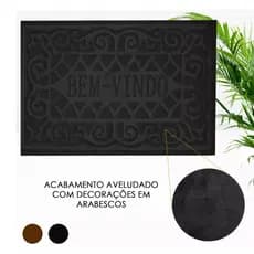 Tapete porta entrada capacho bem vindo retangular antiderrapante