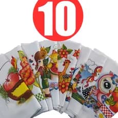10 Pano de Prato pé de galinha estampado 100% algodão
