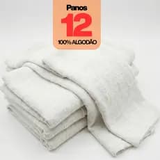 Kit 12 Panos De Chão Grande Alvejado Branco 62x42 Saco Duplo 100% Algodão Costura Reforçada