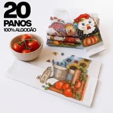 Kit 20 Panos de Louça Sacaria 100% Algodão Com Bainha Revenda