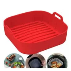 Forma De Silicone Air fryer Antiaderente Cesto Silicone Fritadeira Elétrica Quadrado Pronto Entrega RJ