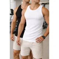 Kit 2 Regatas Masculinas Fitness Academia Treino Básicas Confortáveis Dia a Dia