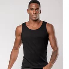 Regata Canelada Masculina Básica para Academia Justa Estilo Rapper Americano