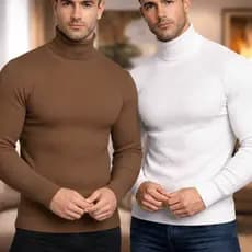 Combo 2 Suéter Masculino Gola Alta Cacharrel Oferta Inverno