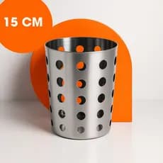 Porta Talheres Escorredor Aço Inox Vazado Cozinha
