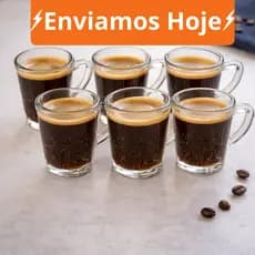 12 Xícaras de Vidro Café ou Chá 70ML Premium Resistente Elegante Funcional