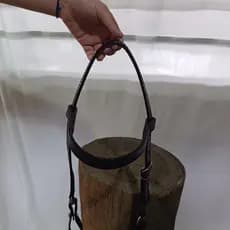 Cabeçada Tanino preta Oleada com óleo de Mocotó. Super Reforçada