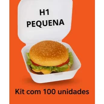 Hamburgueira de Isopor CH-001 Branca Kit Embalagem para Lanches 100 Unidade