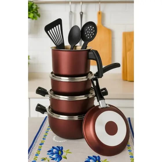 panela anti aderente kit com 8 peças