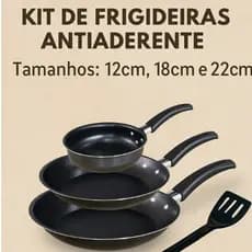 FRIGIDEIRA 3 peças anti aderente COR PRETO