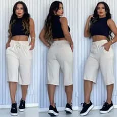 Calça Pantancor Soltinha com Bolsos e Elástico no cós Moda Casual Básico