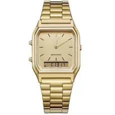 Relógio 230 Unissex Retrô Digital Analógico Aço Inox Vintage Masculino Feminino