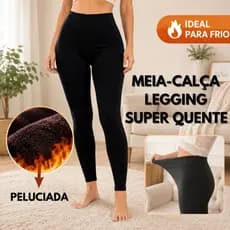 Calça Térmica Feminina Forrada Inverno Legging Cintura Alta Modeladora