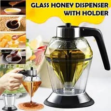 Meleira Honey Dispenser Pote Para Mel De Vidro Dispensador Para Mel Calda Azeite Pote Garrafa Com Suporte 200ml