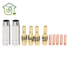 111pcs/Set Bocal De Solda Mig Ouro Dicas De Contato 0.040 Polegadas Conjunto Difusor De Gás Para Tochas