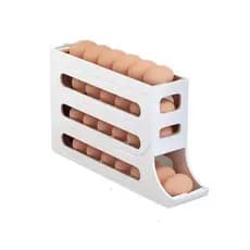 Gaveteiro Porta Ovos Dispenser Organizador Deslizante Geladeira 4 Andares Branco